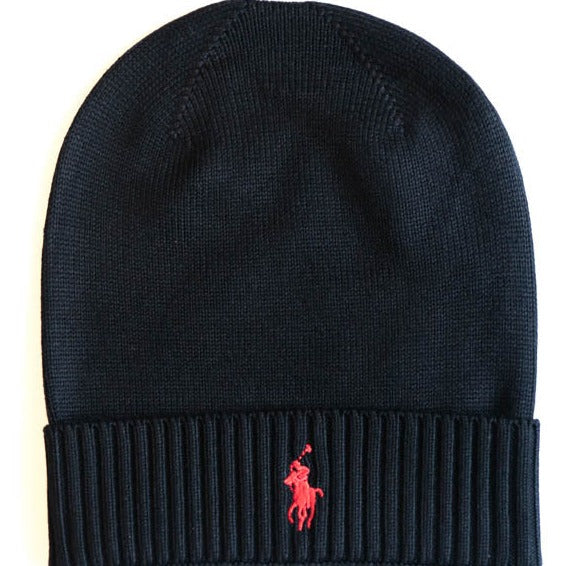 Ralph Lauren Unisex Winter Black Beanie Hat EOS TEES