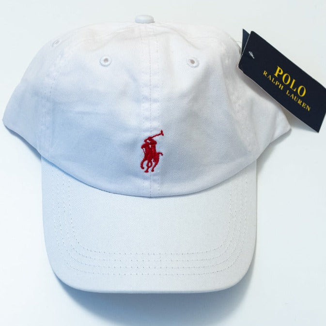 Ralph Lauren Unisex Cap White With Red Pony EOS TEES Ralph Lauren Unisex Cap White With Red Pony EOS TEES
