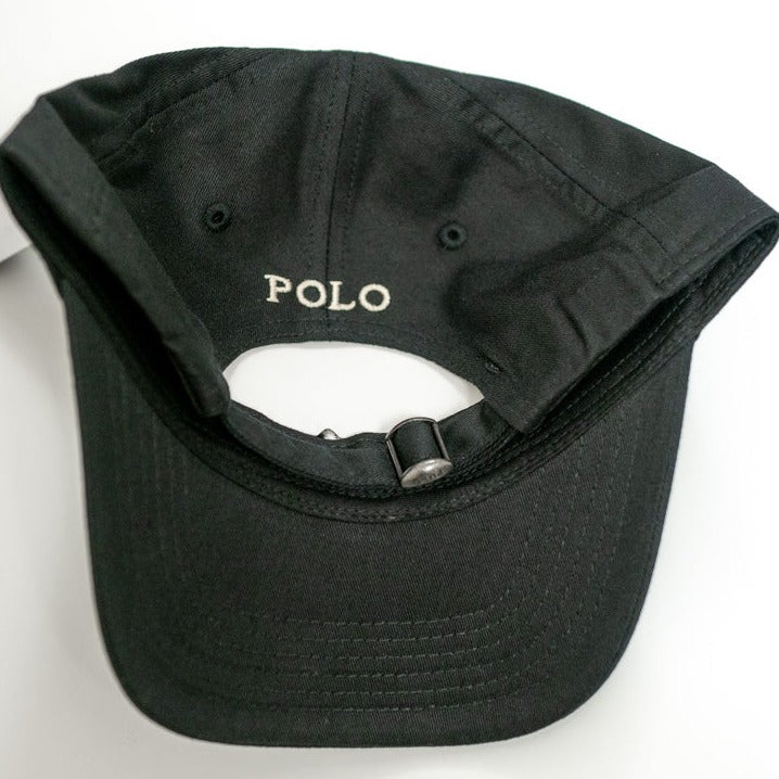 Ralph Lauren Unisex Cap In Black With White Pony