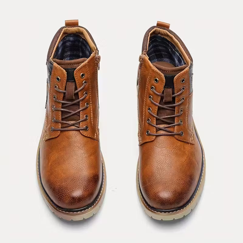 Men's Vintage Boots Rubber Sole Inner Zipper