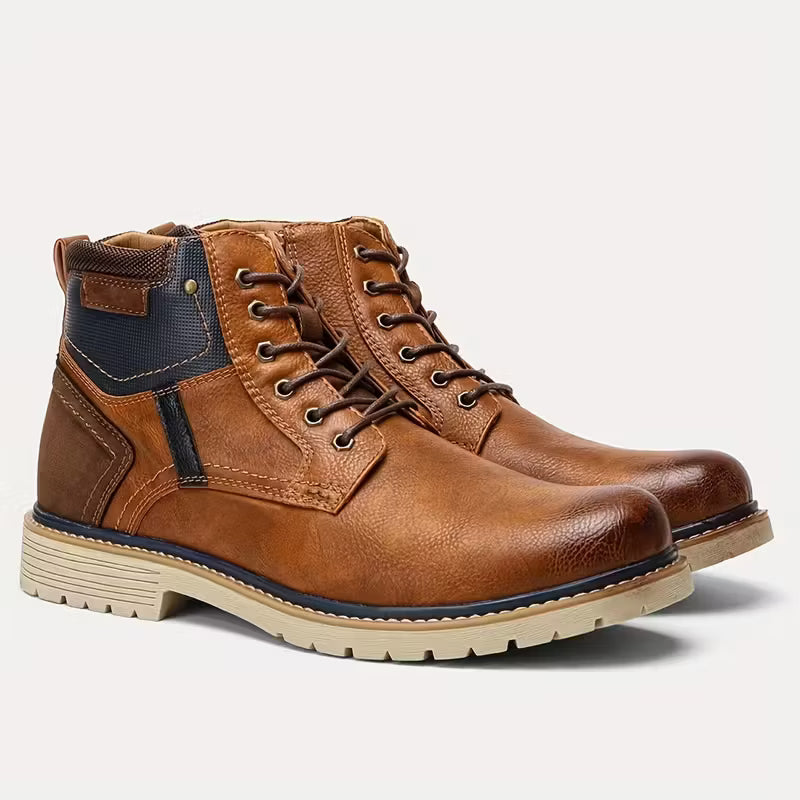 Men's Vintage Boots Rubber Sole Inner Zipper
