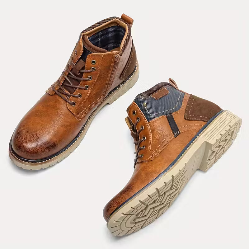 Men's Vintage Boots Rubber Sole Inner Zipper