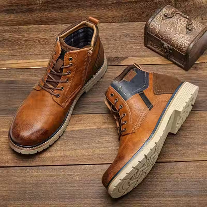 Men's Vintage Boots Rubber Sole Inner Zipper