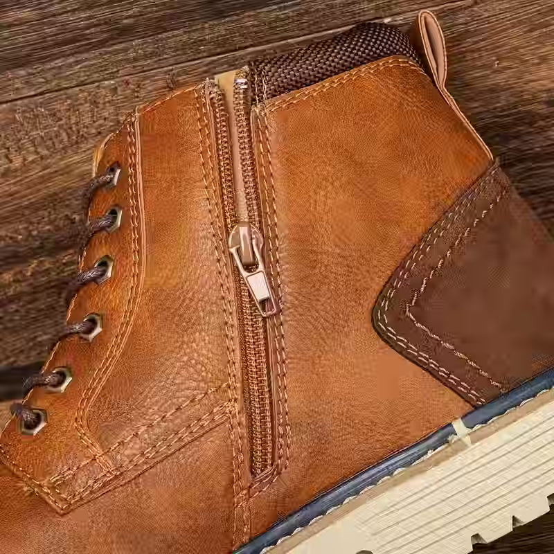 Men's Vintage Boots Rubber Sole Inner Zipper
