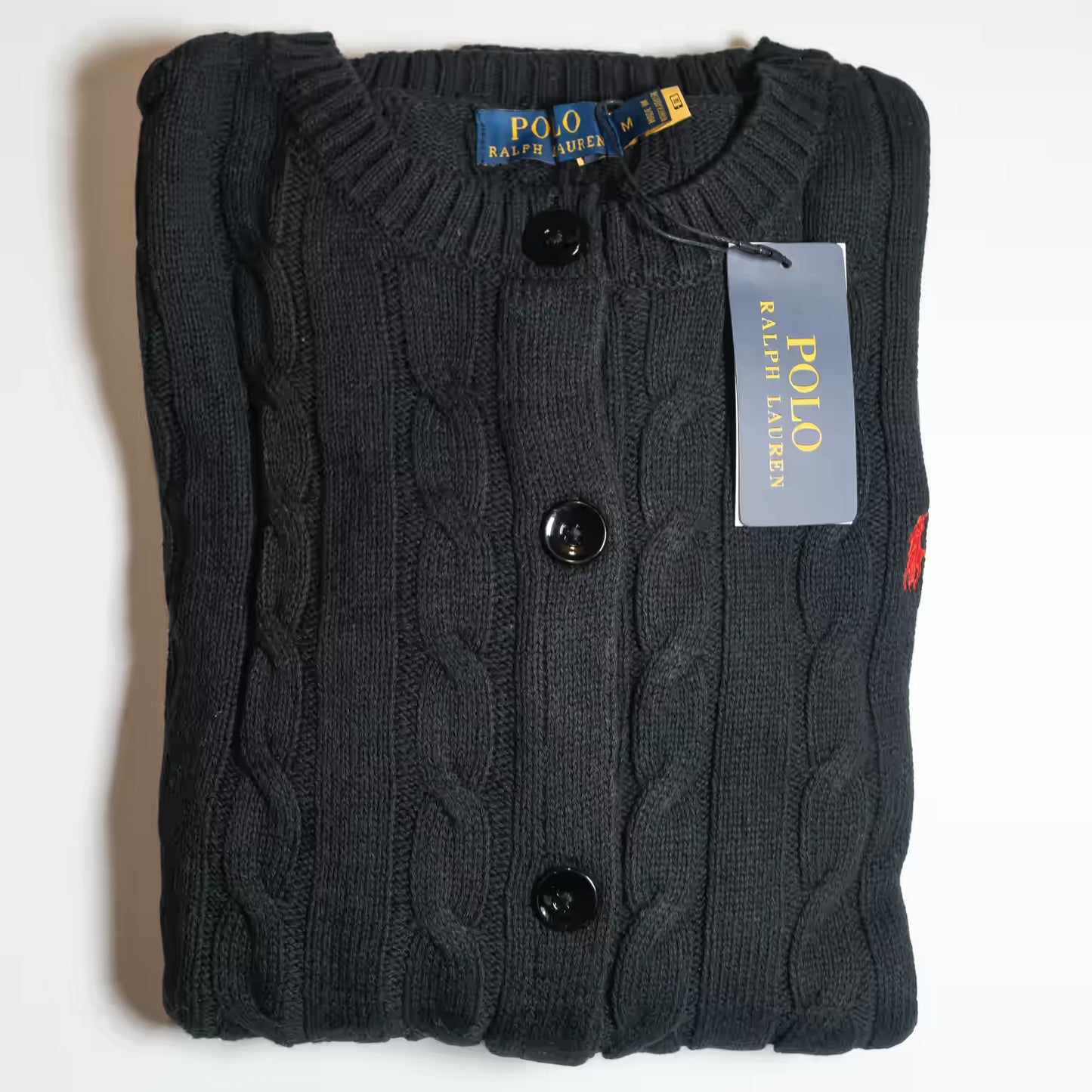 Ralph Lauren Cable Cotton Women's Crewneck Cardigan