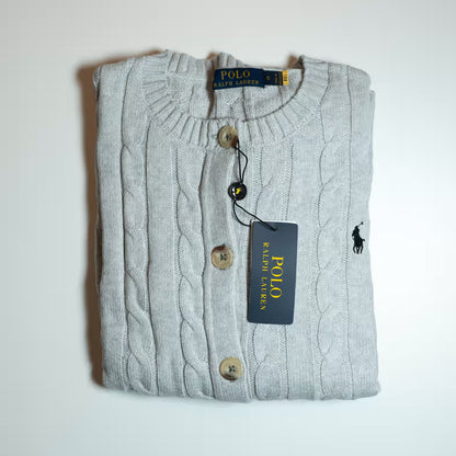 Ralph Lauren Cable Cotton Women's Crewneck Cardigan