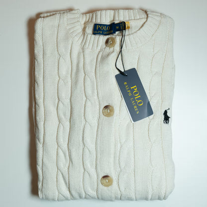 Ralph Lauren Cable Cotton Women's Crewneck Cardigan