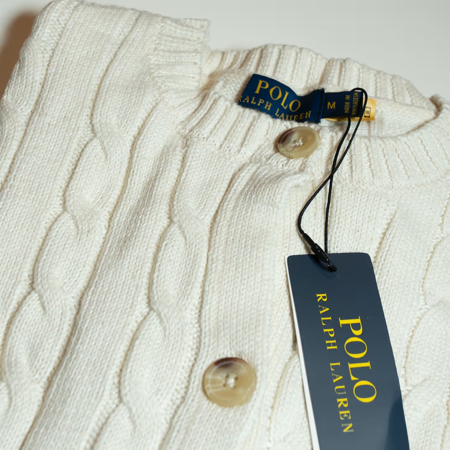 Ralph Lauren Cable Cotton Women's Crewneck Cardigan