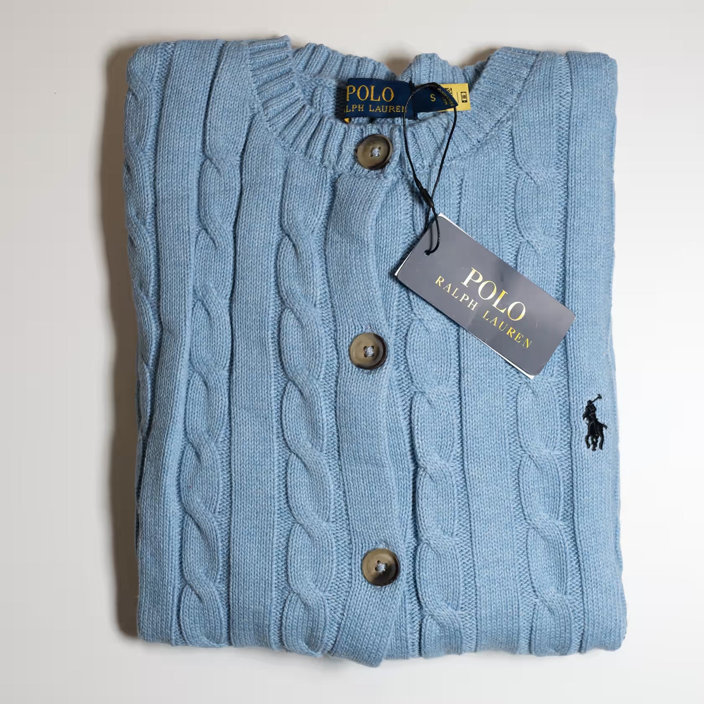 Ralph Lauren Cable Cotton Women's Crewneck Cardigan