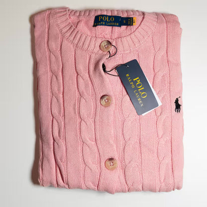 Ralph Lauren Cable Cotton Women's Crewneck Cardigan