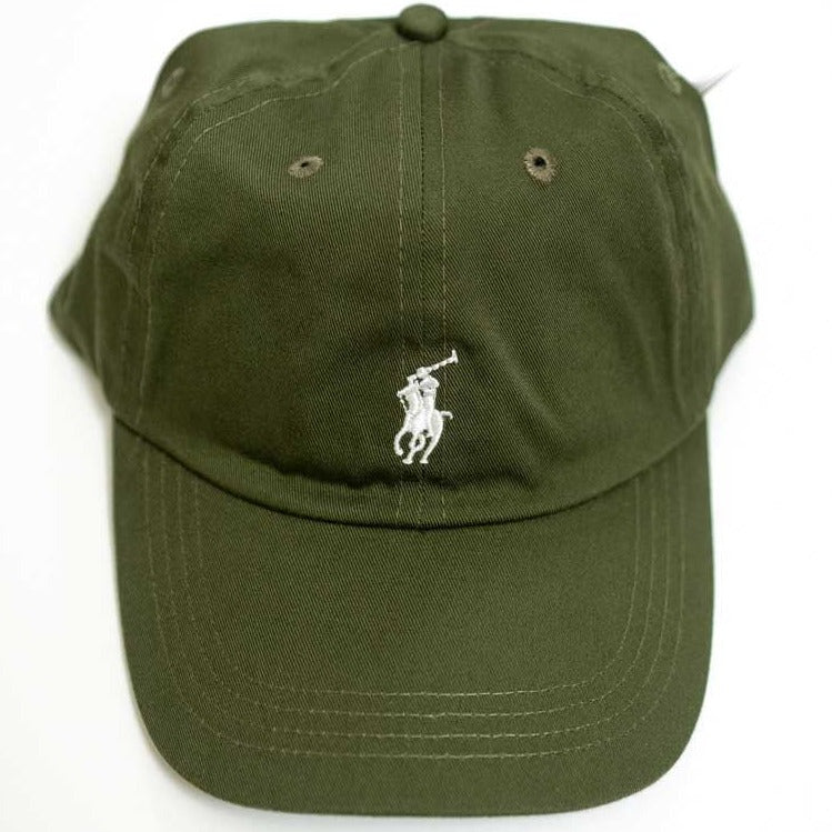 Ralph Lauren Unisex Olive With White Pony Cap