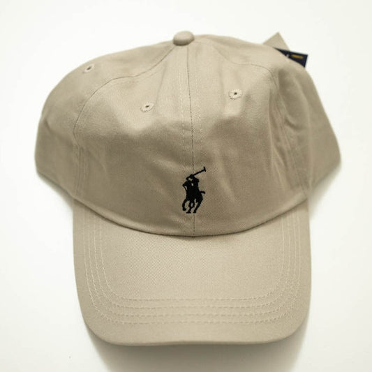 Ralph Lauren Unisex Beige Cap With Black Pony