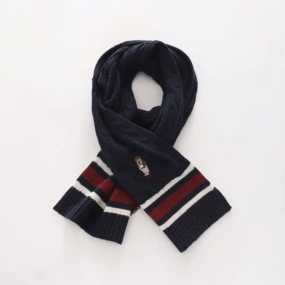 Ralph Lauren Unisex Cable Knit Polo Bear Scarf