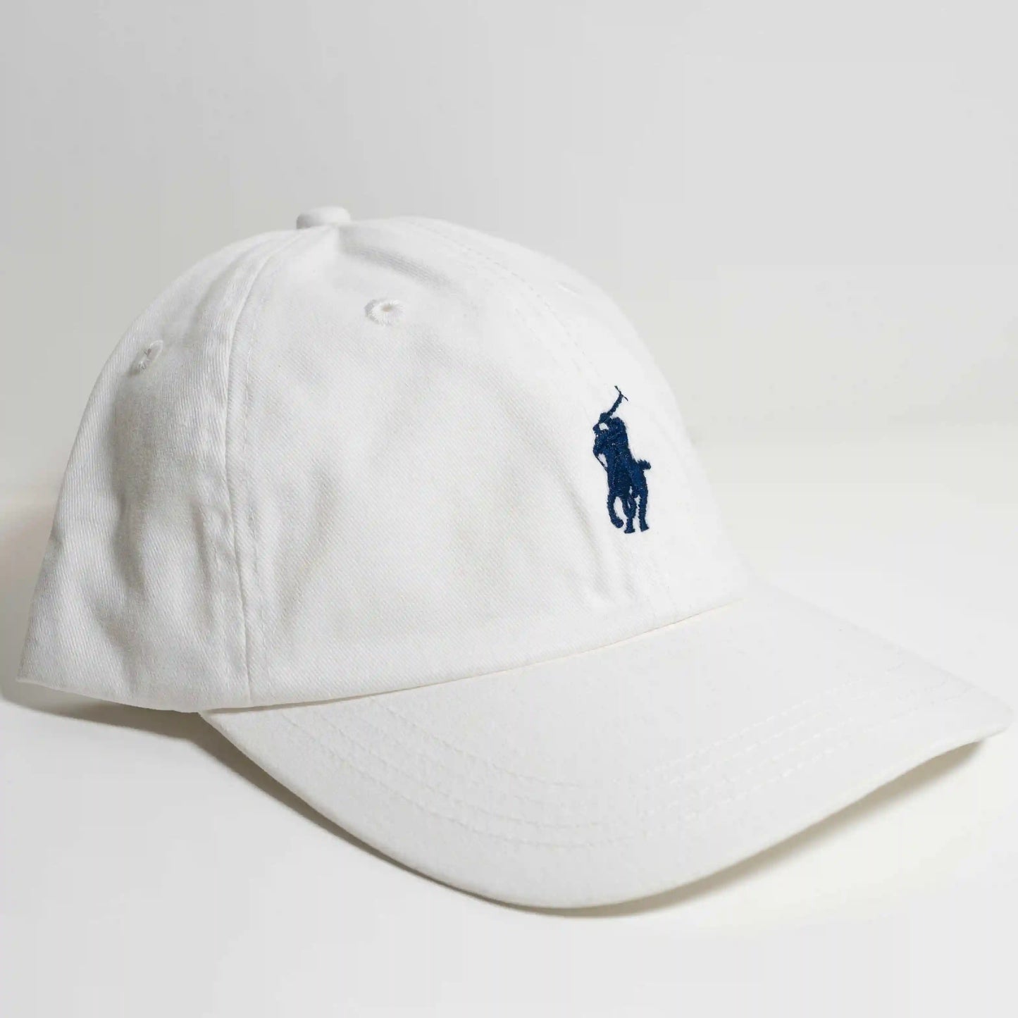 Ralph Lauren Unisex Baseball Cap In White Dark Blue Pony